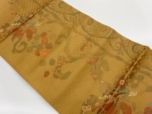 実唐草模様織出し名古屋帯